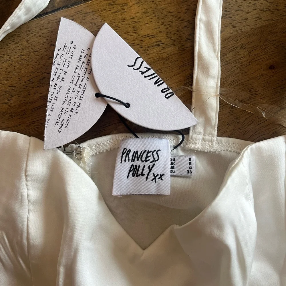 NWT Princess Polly White Satin Corset Crop Top size 4 - Picture 8 of 10